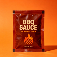 Sachet d'emballage personnalisé haut de gamme pour poudre d'assaisonnement BBQ, scellé sur 3 côtés avec encoche de déchirement