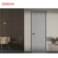 Porte plate en bois DERCHI, économique, insonorisée, pour projets hôteliers, chambre intérieure, porte moderne en bois massif insonorisée