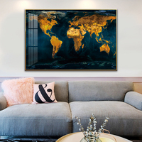 Mapa del Mundo Decorativo para Oficina, Estilo Vintage con Acabado de Madera, Decoración Náutica, Mapa del Mundo Moderno Enmarcado