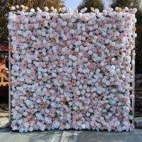 Mur de fleurs artificielles enroulable pour décoration de scène de mariage et d'événements, directement de l'usine