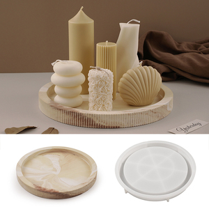 Grote Ronde Dienblad Mal Siliconen Epoxy Casting Huisdecoratie Taartgereedschap Met Randen Plaat Voor Hars Serveerschaal - Product Image 4