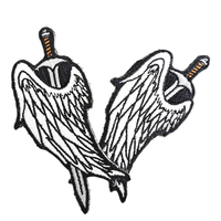Patch brodé personnalisé Cœur Fleur 2D/3D, style gothique sombre, à thermocoller ou à coudre, pour veste, chapeau, vente en gros en usine OEM, en vrac