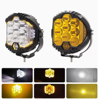 Projecteur de travail LED trois faces, 7 pouces 90W, projecteur haute luminosité pour véhicules tout-terrain