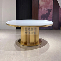 Mesa de Comedor Redonda Moderna de Acero Inoxidable de Lujo para Hoteles y Eventos de Boda