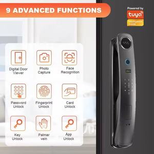 Tuya ứng dụng khóa thông minh với thời gian thực cuộc gọi video & 3D nhận dạng khuôn mặt an ninh máy ảnh vân tay & khóa kỹ thuật số loại mã - Product Image 2