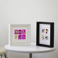 Vente en gros 20x20 cadre de boîte d'ombre 3D 3cm de profondeur Photo carré MDF noir cadres de boîte d'ombre pour la décoration intérieure