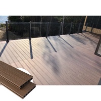 Planche de terrasse composite WPC solide, gaufrage 3D, grain de bois, imperméable, ignifuge, extérieur, emboîtable, pour aménagement paysager de jardin