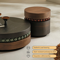 2026 Vintage Luxuriöser Holz-Couchtisch Kreatives Rundes Wohnzimmer-Couchtisch-Set Hochwertiger Neuester Designer-Beistelltisch