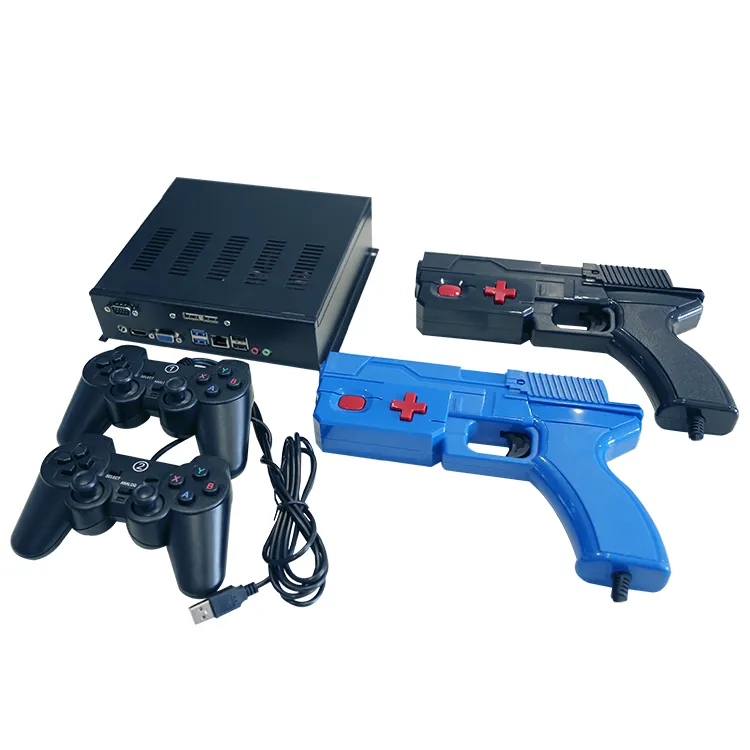 Kit de jogo de arcade de tiro com pistola de luz plug and play para 2/4 jogadores com choque e retrocesso