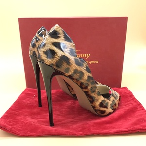 Fabricant personnalisé nouvelle arrivée rouge bas <span class=keywords><strong>Peep</strong></span> <span class=keywords><strong>Toe</strong></span> léopard Stiletto pompes Sexy talons hauts pour les femmes respirant grande taille chaussures - Product Image 6