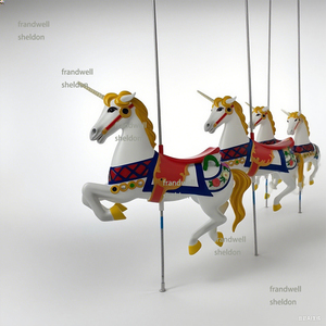 Pháp Carousel phong cách nhựa thủ công ngựa | khung kim loại với điểm nhấn gỗ | mục sưu tập độc đáo của & trang trí nhà | miễn phí - Product Image 5
