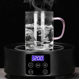 Juego de Seis Vasos de Vidrio con Asas de Colores, Laterales Rectos, de Borosilicato Alto y Grueso para Uso Doméstico - Product Image 2