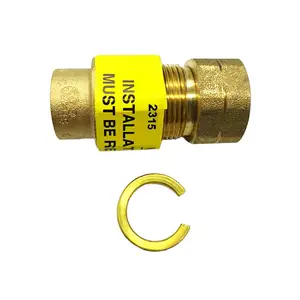 Home flex Brass Fitting with Bonding Clamp UL 467 and Black Iron Tee and Heavy Gauge Bonding wire Brass Fitting