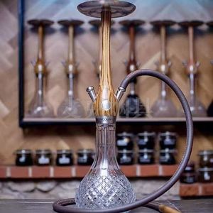 Cachimba de madera con base de vidrio |   Cachimba Premium Estilo Wookah |   Cachimba Artesanal—Ideal para Salones y Uso Doméstico - Product Image 5