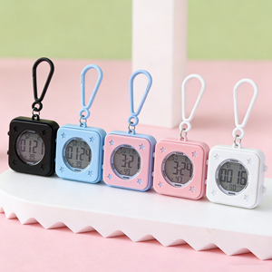 Minuteur de cuisine numérique LCD lumineux étanche, créatif et mignon, avec fonction d'<span class=keywords><strong>alarme</strong></span>, montre et <span class=keywords><strong>chronomètre</strong></span>, pour enfants, porte-clés et sacs - Product Image 1