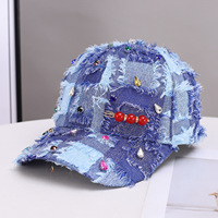 Gorra de Béisbol de Tela Esponjosa Estilo Americano con Adornos de Cuentas, Gorro para Adultos para Fiestas y Bodas, Disponible en Stock, Venta al Por Mayor