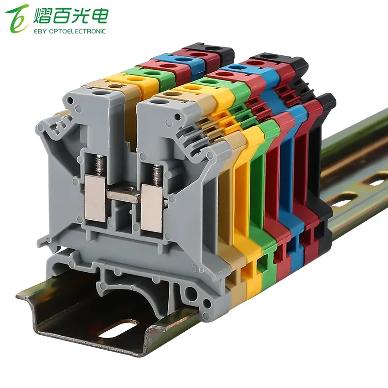 Good price UK 5 800V 41A 24-12AWG screw wire electrical connector Din Rail install Terminal Blocks