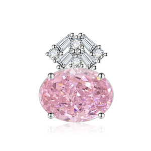 2026 Hot Trends Gold Plated Copper 10*14mm Oval Cut Pink Zirconia Fashion Party Engagement Necklace Rings <b>Jewellery</b> <b>Set</b> Unisex - Product Image 6