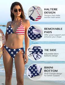 Красный Экстремальный купальник с разрезом, 2 шт., пляжная одежда для женщин, сексуальный купальный костюм с принтом, бикини, Женский комплект с чашками - Product Image 2