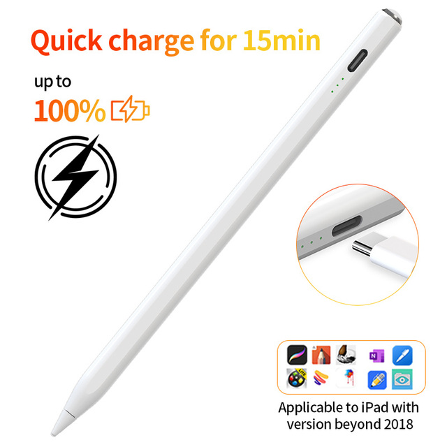WENKU Smart Ipad Pen Compatible Active Drawing Palm Rejection Active Pen Tablet Stylus Pen for Ipad Apple Pencil No Bluetooth