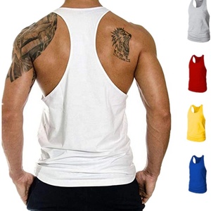 Camiseta sin mangas 100% <span class=keywords><strong>de</strong></span> algodón para <span class=keywords><strong>hombre</strong></span>, camiseta sin mangas con logo oem, personalizada, lisa, para hacer ejercicio, gimnasio, venta al por mayor - Product Image 1
