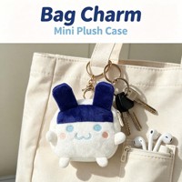Porte-clés en peluche personnalisé, mini pochette zippée, sac à écouteurs en peluche douce, accessoire de sac à breloques personnalisé en gros