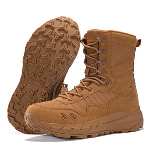 TSB108 Dark <b>Brown</b> Tactical Hiking <b>Boots</b> Men Waterproof Suede Outdoor All Season Tan High Top <b>Lace</b> Up <b>Boots</b> - Product Image 2