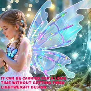KSF Çok Satan Plastik LED Işıklı Kelebek Peri Kanatları Kız Çocukları İçin Açık Hava Cadılar Bayramı Süsleri Melek Cin Kanatları - Product Image 3