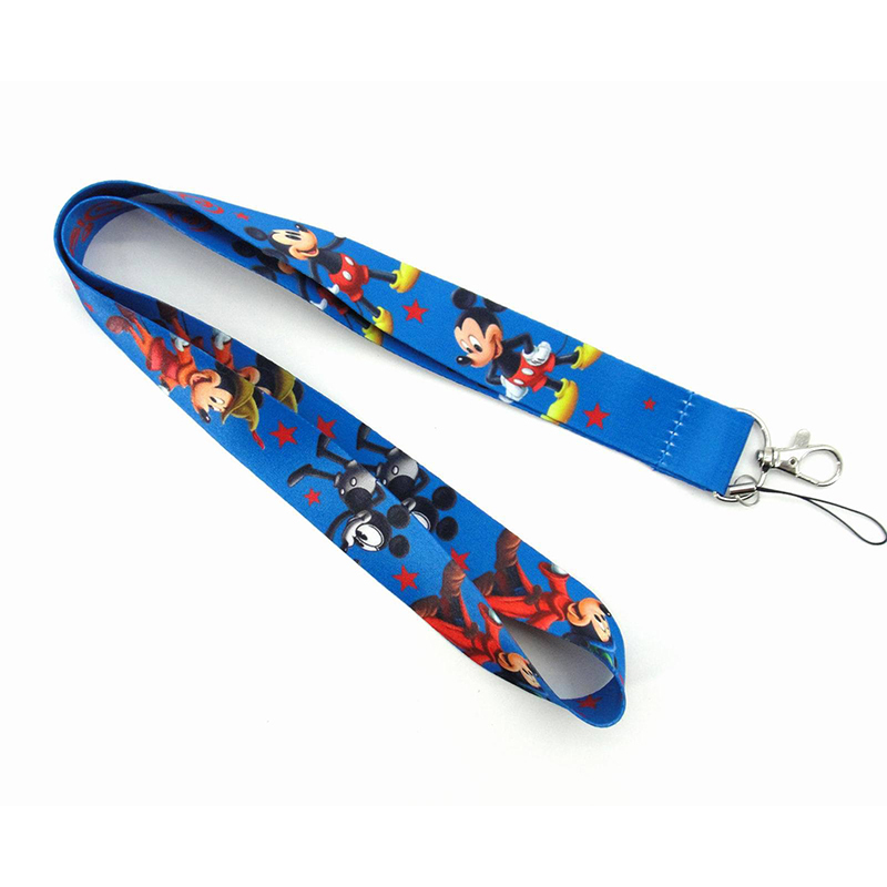 Lovely Cute Cartoon Mickey Minnie Anti-Lost Lanyards Accessories Wholesale Hot Sale Printing Lanyard Custom Logo Card Keychain Image 4