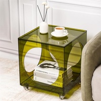 Table d'appoint en acrylique colorée, table de chevet, table d'appoint pour chambre à coucher, salon, table basse en acrylique - AL Vert