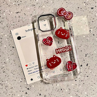 Coque de téléphone portable en TPU avec motifs de chatons 3D mignons et nœuds pour iPhone 16 Pro Max, incluant un protecteur d'écran, accessoire compatible 17 Air 13 15 Plus