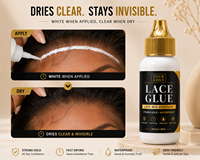 Colle à dentelle imperméable avec logo personnalisé, forte adhérence, marque privée, adhésif pour perruque en dentelle pour l'installation de perruques
