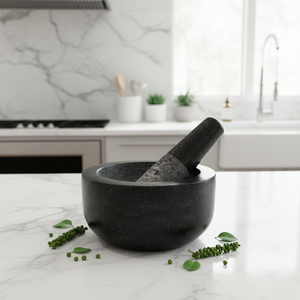 Mortero de Mármol Ecológico y Elegante para Cocina, Piedra de Moler Pulida para Ajo, Apto para Uso Alimentario, Nuevo Modelo - Product Image 6
