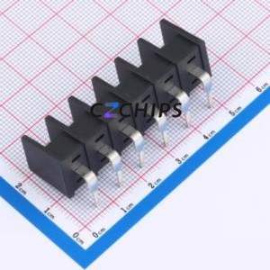 MX35R-8.25-06P-BK01-Cu-S-A Barrier Terminal Block Bent Lead Through Hole,P=8.25mm Connector Two Sides 8.25mm 1x6P Right Angle - Product Image 2