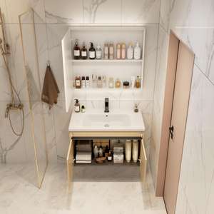 Venta al por mayor de fábrica, tocador de baño con lavabo de cerámica, espejo inteligente, <span class=keywords><strong>muebles</strong></span> de baño personalizados <span class=keywords><strong>para</strong></span> Hotel - Product Image 6