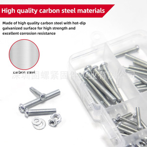 M3 M4 Screws Bolts Nuts Assortment Kit 180pcs Metric Carbon Steel Pan Head Standard Thread Grade A - Product Image 4