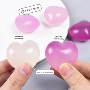 Rubber Color-Changing Small Love Shaking Slow-Rebound Stress Relief Ball Toy for Youth Light-Activated
