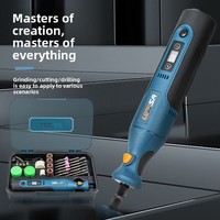 Meilleures ventes : Meuleuse droite rechargeable à batterie lithium haute puissance 7,4 V, ensemble de 66 pièces en boîte plastique haut de gamme, bleue