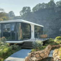 Maison-capsule intégrée intelligente, imperméable, préfabriquée, tentes de glamping pour les stations de vacances