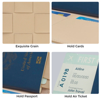 Porte-passeport en cuir véritable avec logo personnalisé, blocage RFID, portefeuille de voyage avec emplacements pour cartes et poche pour carte d'embarquement