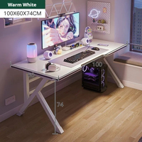 Table de jeu PC en métal noir durable, nouveau design ergonomique, bureau informatique avec espace de rangement, gain de place pour le bureau à domicile