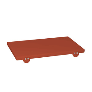Planche à découper en polyéthylène rouge brique 50 × 30 × 2 h cm, avec supports antidérapants - Product Image 1