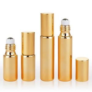 Botol parfum rol Gel UV 5ml 10ml botol kaca berwarna emas perak hitam rol baja tahan karat untuk obral layar bola - Product Image 4