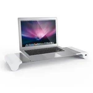 โรงงานราคา4พอร์ตชาร์จ USB แล็ปท็อปเดสก์ท็อป Riser อลูมิเนียมอัลลอยด์ยืนสำหรับ iMac