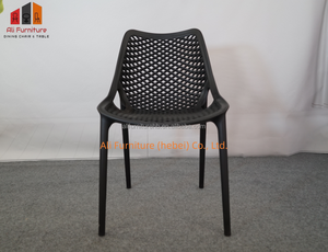 Fauteuil empilable en plastique au design moderne à dossier grillagé, polyvalent pour cuisine, balcon, petit café et événements, facile à ranger - Product Image 3