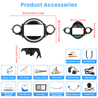 Podofo pour BMW Mini Clubman 2007-2013 9 pouces Android autoradio cadre 4 + 64G sans fil Carplay Android Auto/WiFi personnalisation OEM