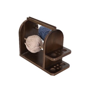 <b>Wooden</b> Yarn Rack Double Layer <b>Shelving</b> Rotatable Knitting Stand Desktop Storage For Yarn And Needles - Product Image 1