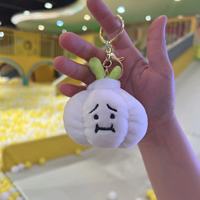 Porte-clés en peluche de coton mignon en forme d'ail, d'oignon, de gingembre, de piment italien et de légumes, jouet en peluche