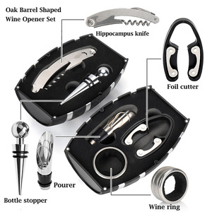 Top người bán thanh sử dụng mở chai 5pcs Thiết lập hình dạng thùng <span class=keywords><strong>Opener</strong></span> <span class=keywords><strong>Set</strong></span> rượu vang Phụ kiện mở chai <span class=keywords><strong>Set</strong></span> - Product Image 2