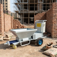 Machine de pulvérisation mobile homologuée mondiale 7,5 kW pour travaux de mortier de construction, 100 bars, haute efficacité, rayon de braquage court